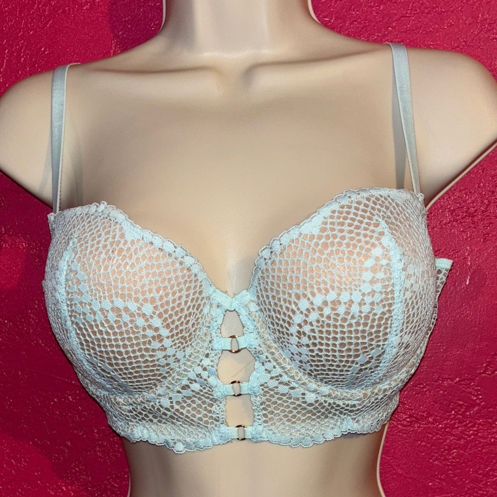 Adore Me Elegant Lace Bralette in mint green. Size 36B.